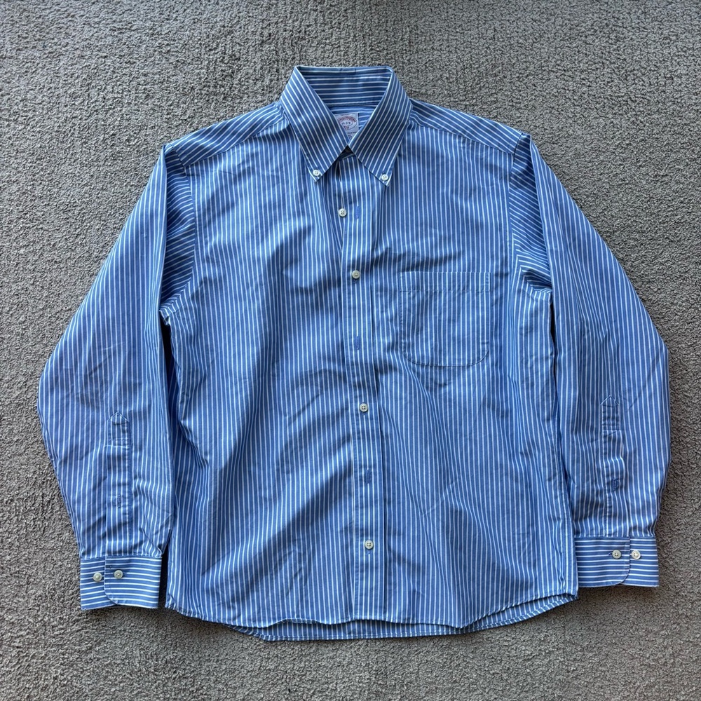 Brooks Brothers Blue Striped Shirt (cropped)